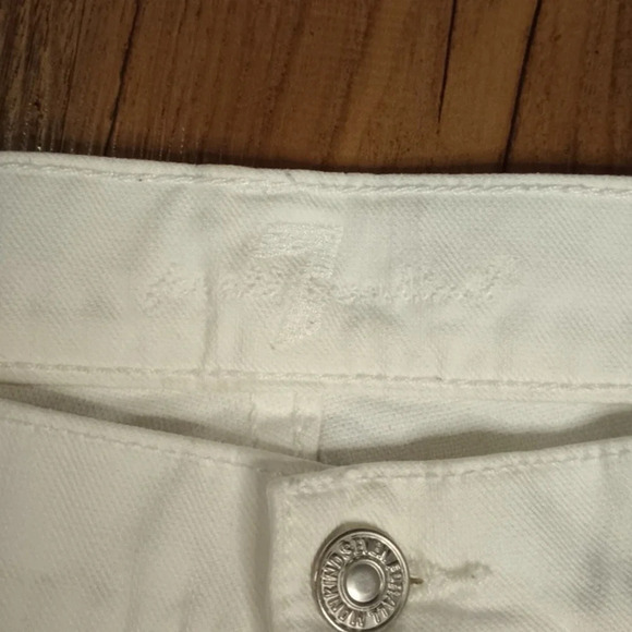 For All Mankind White Denim Distressed Cut Off Shorts QQQ - Picture 2 of 5